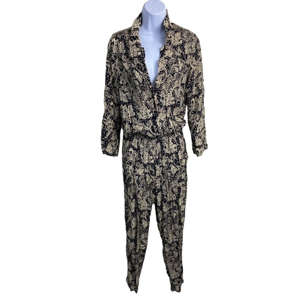 Novella Royale Womens Floral paisley Jumpsuit Women Medium Long sleeve Boho